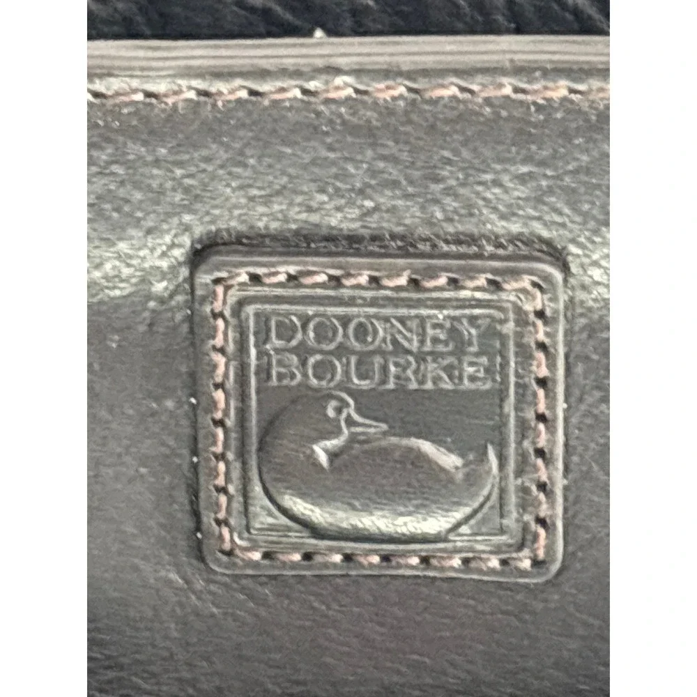 Dooney & Bourke Florentine Leather Satchel Black Whipstitch Crossbody Bag Y2K